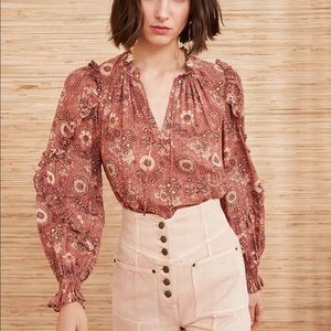 Ulla Johnson Manet Blouse in Rosebud